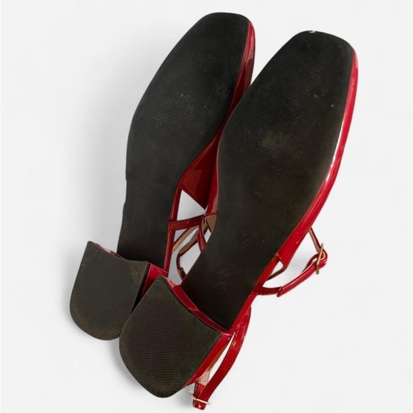 Coutgo Mary Jane Chunky Low Heels Closed Square Toe Ankle Strap Pumps Size 9.5 - Picture 7 of 8